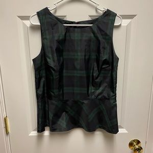 Talbots Plaid peplum top.